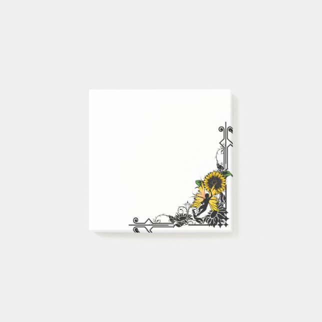 Sunflower Shadow Fairy Post-it Notes (Front)