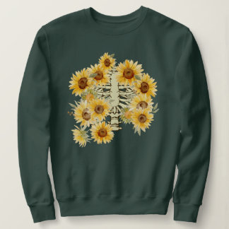 Sunflower Skeleton Plant Body Sweatshirt