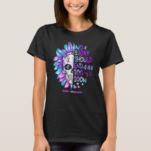 Sunflower Skull Autism No Story Should End Too Soo T-Shirt
