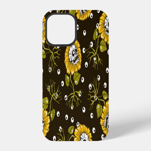 Sunflower Skulls: Unique Seamless Pattern. iPhone Case (Back)