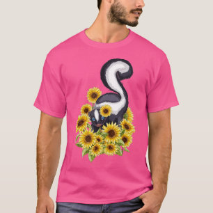 Sunflower Skunk Pet Lover Zookeeper Zoologist Vete T-Shirt