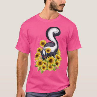 Sunflower Skunk Pet Lover Zookeeper Zoologist Vete T-Shirt