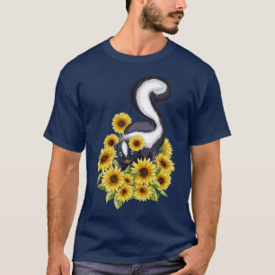Sunflower Skunk Pet Lover Zookeeper Zoologist Vete T-Shirt