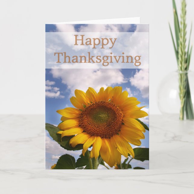 Sunflower & Sky :: Happy Thanksgiving Card (Front)