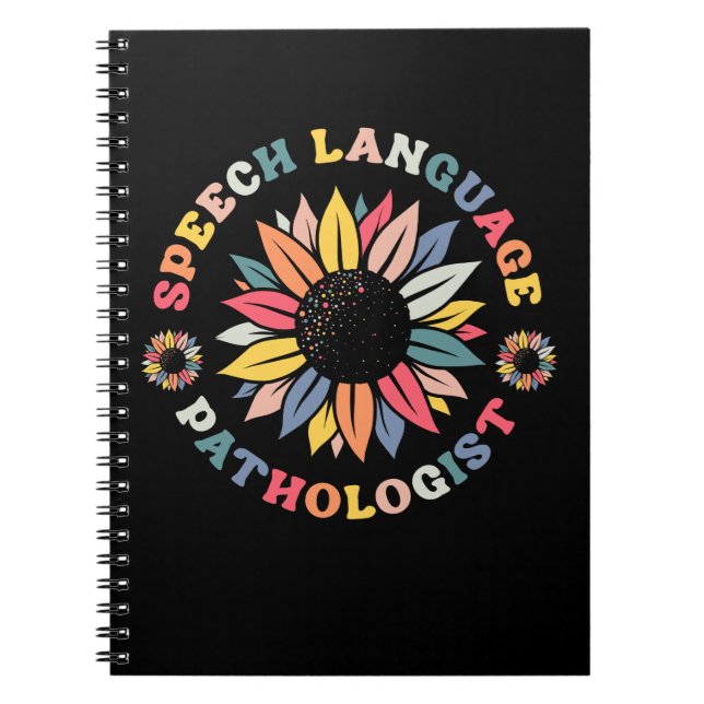 Sunflower SLP Speech Language Pathologist Gift Notebook (Front)