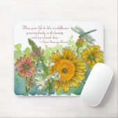 Sunflower Snapdragon Flowers Inspiration Poem Mouse Mat (With Mouse)