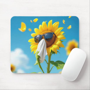 Sunflower Sneezing Into a Tissue Mouse Mat