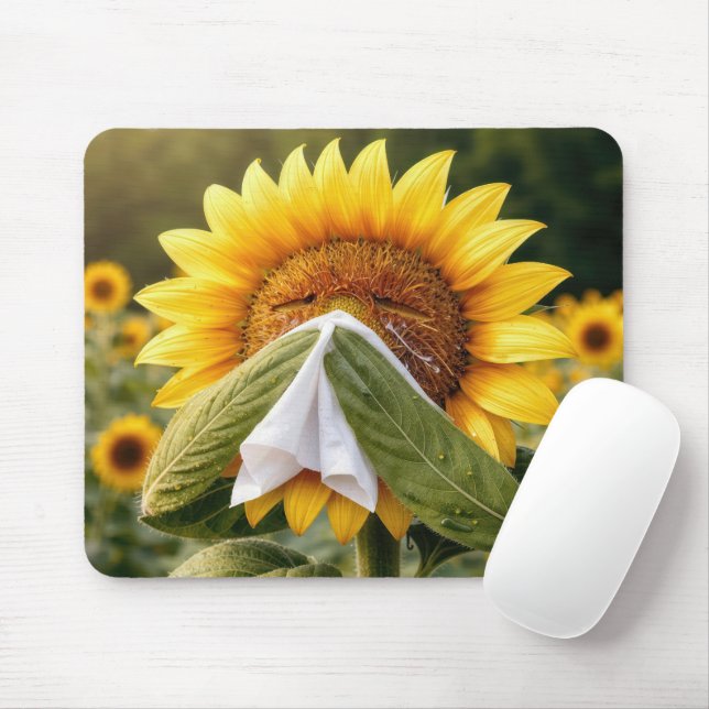 Sunflower Sneezing into a Tissue Mouse Mat (With Mouse)