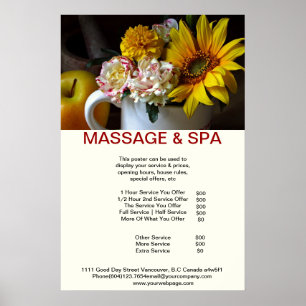 Sunflower Spa Massage Beauty Salon Poster