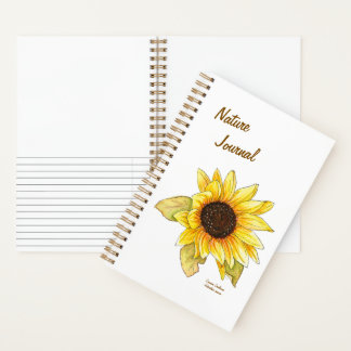 Sunflower spiral sketch/lined journal customizable