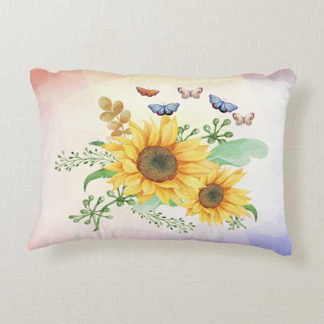 sunflower spring accent pillow (Back)