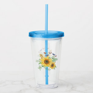 sunflower spring acrylic tumbler