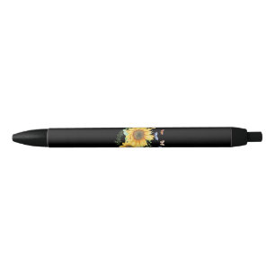 sunflower spring black ink pen