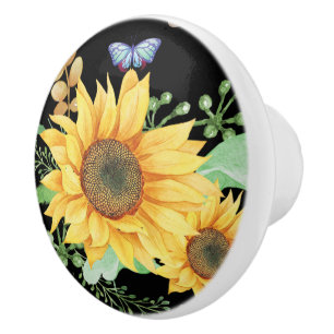 sunflower spring ceramic knob