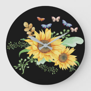 sunflower spring large clock