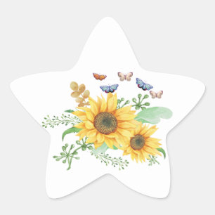 sunflower spring star sticker