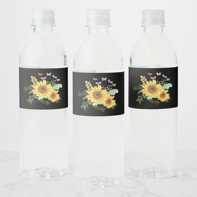 sunflower spring water bottle label (Bottles)