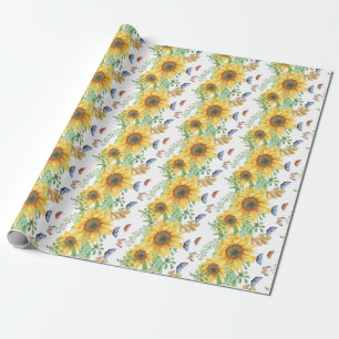 sunflower spring wrapping paper