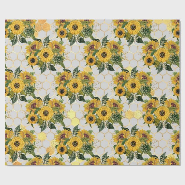 Sunflower Spring Wrapping Paper (Flat)