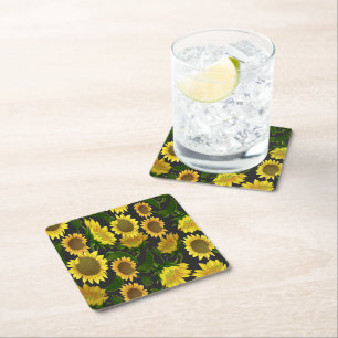 Sunflower Square Paper Coaster