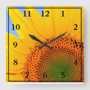 Sunflower Square Wall Clock