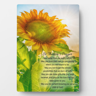 Sunflower St. Theresa Prayer  Plaque