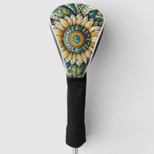 Sunflower Stained Glass Mosaic Golf Head Cover