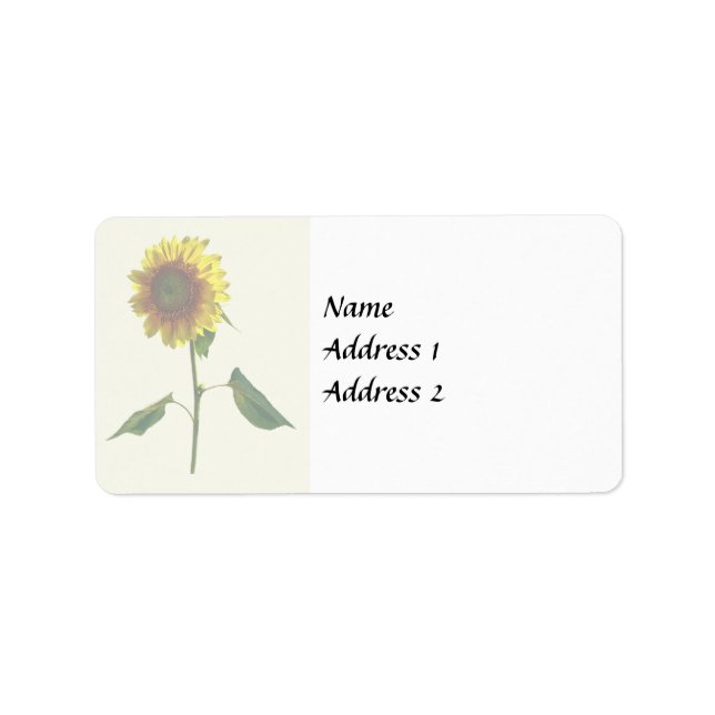 Sunflower Standing Tall Wedding Products Label (Front)