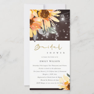 SUNFLOWER STARRY MASON JAR BRIDAL SHOWER INVITE