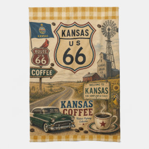 Sunflower State Coffee Kitchen Americana Tea Towel