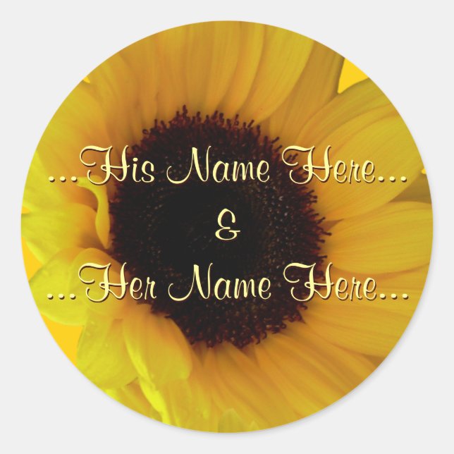 Sunflower Stickers Personalised Sunflower Stickers (Front)