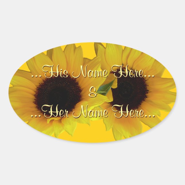 Sunflower Stickers Personalised Sunflower Stickers (Front)