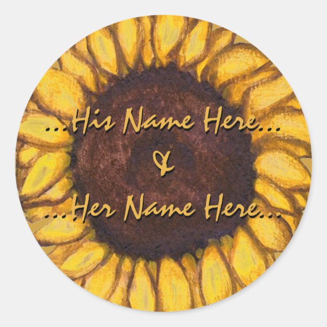 Sunflower Stickers Personalised Sunflower Stickers (Front)