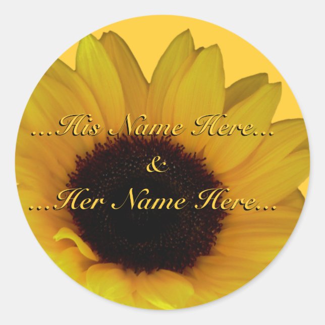 Sunflower Stickers Personalised Sunflower Stickers (Front)