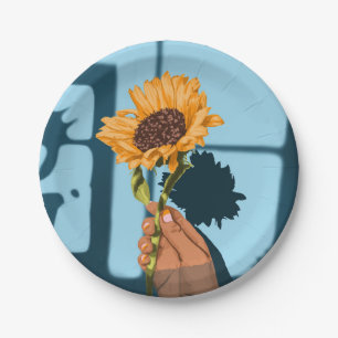 Sunflower Still Life Paper Plate