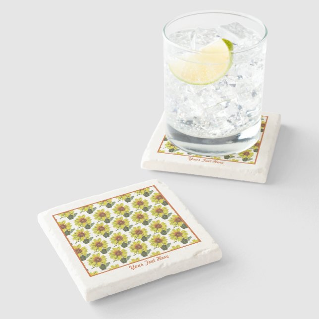 Sunflower Stone Coaster (Side)