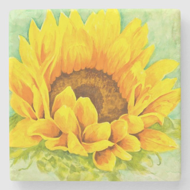 Sunflower Stone Coaster (Front)