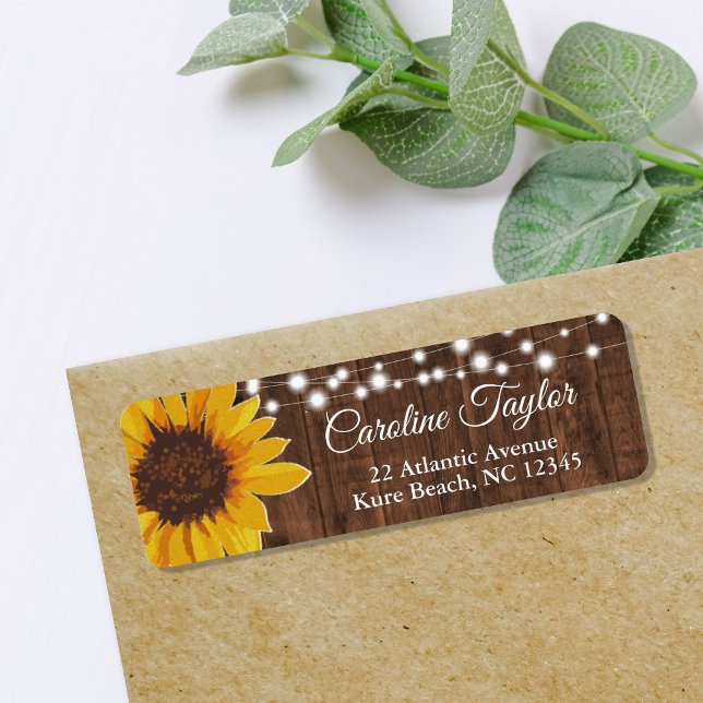 Sunflower & String Lights Bridal Shower Address (Creator Uploaded)
