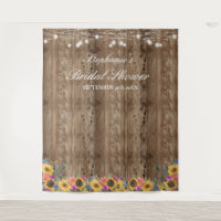  Sunflower String Lights Bridal Shower Backdrop