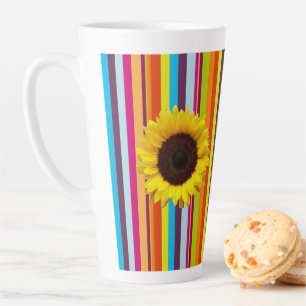 Sunflower Stripe Latte Mug
