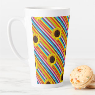 Sunflower Stripe Latte Mug