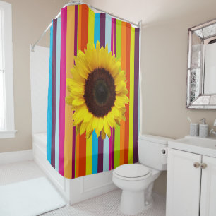 Sunflower Stripe Shower Curtain