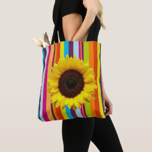 Sunflower Stripe Tote Bag