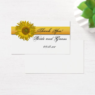 Sunflower Stripe Wedding Thank You Favour Tags
