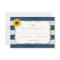 Sunflower Stripes Rustic Summer Navy Blue Wedding
