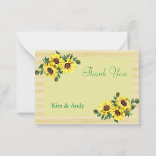 Sunflower Stripes Thank You Card
