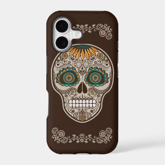 Sunflower Sugar Skull Day of the Dead iPhone case