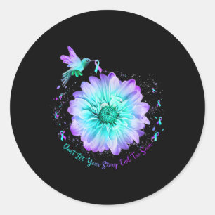 Sunflower Suicide Prevention Awareness 1  Classic Round Sticker