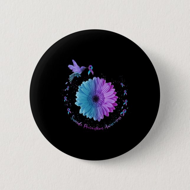 Sunflower Suicide Prevention Awareness  6 Cm Round Badge (Front)