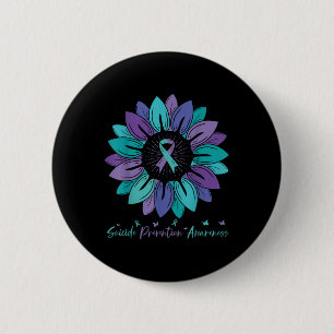 Sunflower Suicide Prevention Awareness Month  6 Cm Round Badge
